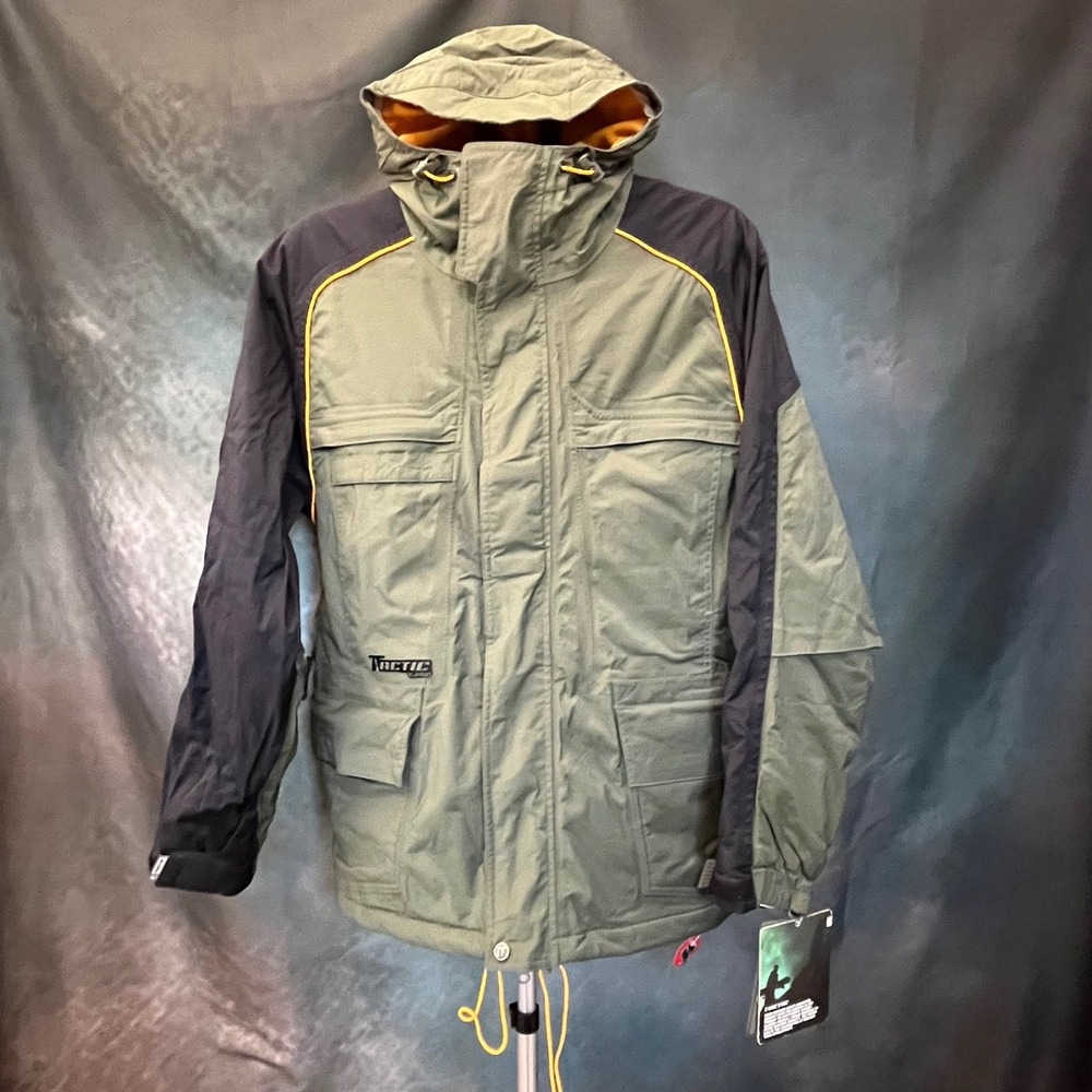 Burton Tactic Mens Olive Green Ski Snowboard Jacket Hooded Size Small